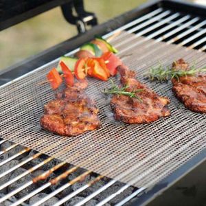 BBQ Grill Mat set van 2- Bakmatten - BBQ Matje - BBQ accessoire - nooit meer een vies BBQ rooster - op maat te knippen