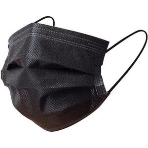 50 stuks - zwarte wegwerp mondkapjes - 3laags - gezichtsmaskers - Handgel 500ml met Pomp