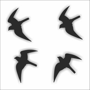 Vogelbescherming raamstickers 4 stuks Zwart
