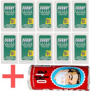 Derby double edge blades 10 pakjes - scheermesjes - klassiek scheermes - gratis arko scheerzeep