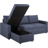 Sander Slaapbank met Chaise Longue en Opbergruimte - Blauw | Zithoogte 46 cm | Zitdiepte 56 cm