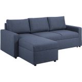 Sander Slaapbank met Chaise Longue en Opbergruimte - Blauw | Zithoogte 46 cm | Zitdiepte 56 cm