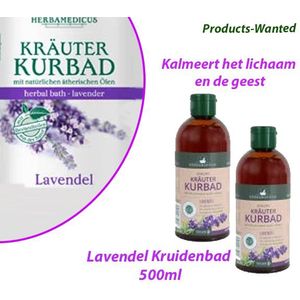 2-Flessen Lavendel kruidenbad 500ml