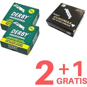 Derby single edge scheermesjes - shavette - blades - euromax (2+1 gratis)