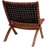 Monk fauteuil bruin leder.