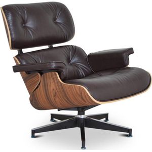 Lounge Chair - Mokka Bruin - Fauteuil - Stoel - Palissander - Leder