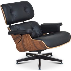 Lounge Chair - Zwart - Fauteuil - Stoel - Palissander - Leder