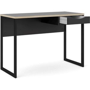 Fula bureau 110 cm 1 lade zwart, mat zwart.