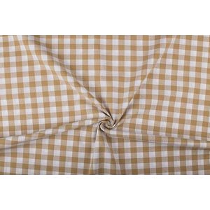 Boerenbont stof - 18mm geruite stof - Camelbruin - 10 meter