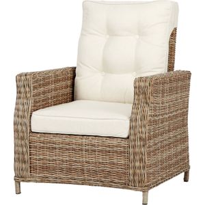 Gram fauteuil tuin incl. kussen, naturel en off white.