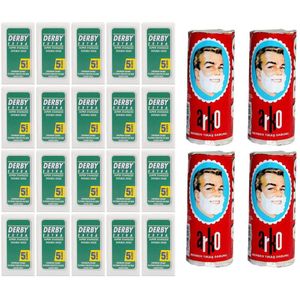 Derby double edge blades 20-pack met gratis arko scheerzeep (4st) - klassiek scheermes - scheermesjes