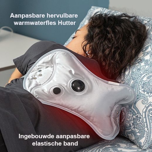 Hutter - Aanpasbare Hervulbare Warmwaterfles - Ergonomisch Ontwerp - 400 W - 6 Uur Warm