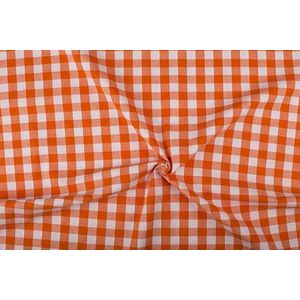 Boerenbont stof - 18mm geruite stof - Oranje - 40 meter