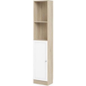 Ebuy24 - Base Regal 1 Ablage 1 Tür Eiche Struktur Dekor, weiss.