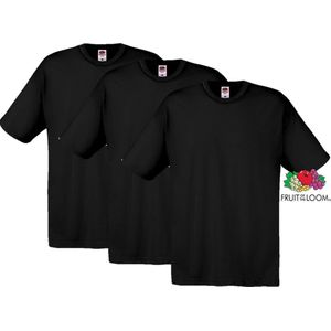 Fruit Of The Loom Blanco Katoenen T-Shirts 3 stuks pakket Zwart XXL