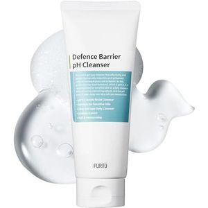 PURITO Defence Barrier pH-reiniger, 150 ml, voor gevoelige huid, oliecontrole, poriënreiniging, koelend, lage pH-waarde 5,5, milde reiniger, licht