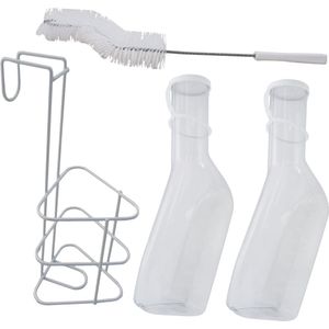 Complete Urinaalset Voor Mannen - 2 x Urinefles / 1 Urinaalhouder / 1 Urinaalborstel