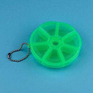 Pillendoosje - Medicijndoosje - Reizen - Vakantie - Geneeskunde - Opbergdoos - Tablet Dispenser - Wekelijks - Groen