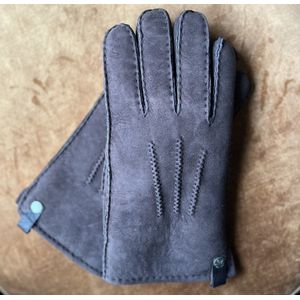 Heren handschoenen - Maat XL - schapenvacht handschoenen - Bruin - Lammy handschoenen