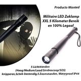2-Stuks Stalen Tactical Militaire LED Zaklamp XXL 100% Legaal