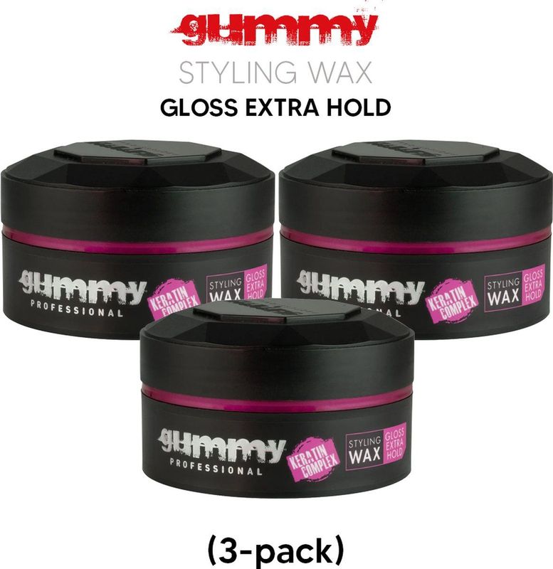Gummy Styling Wax Gloss Extra Hold 150ml (3-pack)