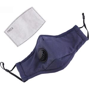 Uitwasbare Mondmasker - Mondkapje Met PM2.5 Filter – Trein - Ov - Blauw