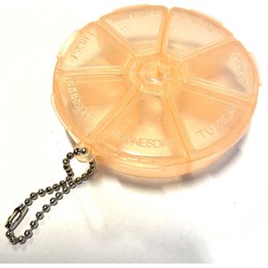 Pillendoosje - Medicijndoosje - Reizen - Vakantie - Geneeskunde - Opbergdoos - Tablet Dispenser - Wekelijks - Oranje