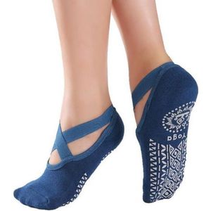 Yoga & Pilates sokken met antislip - 'Ballerina Yoga' - dichte tenen - zwart - Blauw