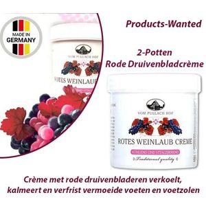 Voetencrème - Rood Druivenblad - Natuurlijke Samenstelling - Verkoelend en Kalmerend