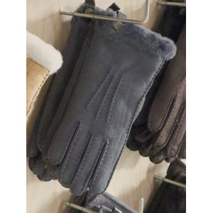 Winter handschoenen - dames handschoenen - Lammy - Wol/schapenvacht/leder - L - Grijs