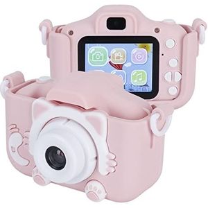 Kindercamera, 2-inch 40MP Digitale Video-selfiecamera's voor Kinderen voor Kinderen, Digitale Camera voor Kinderen met SD-kaart van 32 GB, Beste Verjaardagscadeaus voor Jongens, Meisjes van(Roze kat)
