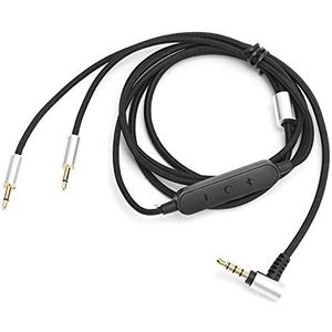 Hoofdtelefoonkabel, zwart Zuurstofvrij koperen audiokabel Vervangend accessoire met draadbediening voor Sennheiser HD202 HD497 HD447 HD212 Pro EH250 EH350