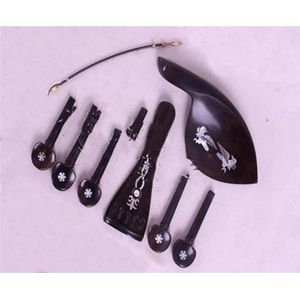 Accessoires voor viool 5-snarige ebbenhouten inlegschelp Rebec-kolomstaartstuk viool accessoires