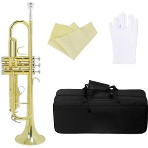 professionals Trompetten Gouden Trompet Bb B Plat Professioneel Koperinstrument Met Doosmondstuk Accessoires Voor Muziekinstrumenten (Color : Gold)