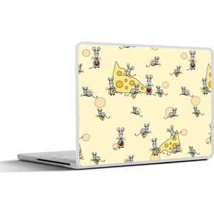 Laptop sticker - 10.1 inch - Kaas - Dieren - Patronen - Muizen - 25x18cm - Laptopstickers - Laptop skin - Cover