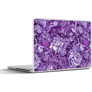 Laptop sticker - 17.3 inch - Kolibrie - Rozen - Paars - 40x30cm - Laptopstickers - Laptop skin - Cover