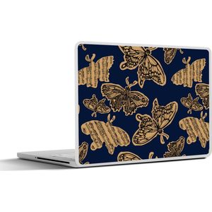 Laptop sticker - 14 inch - Patroon - Muziek - Vlinders - 32x5x23x5cm - Laptopstickers - Laptop skin - Cover