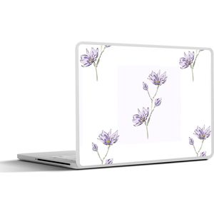 Laptop sticker - 12.3 inch - Bloemen - Paars - Lente - Patronen - 30x22cm - Laptopstickers - Laptop skin - Cover