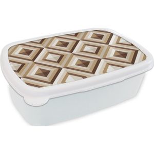 Broodtrommel Wit - Lunchbox - Brooddoos - Retro - Ster - Design - 18x12x6 cm - Volwassenen