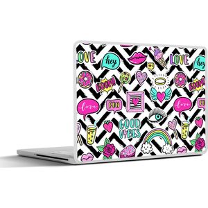 Laptop sticker - 17.3 inch - Patronen - Vector - Sticker - Jaren 80 - 40x30cm - Laptopstickers - Laptop skin - Cover