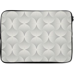 Laptophoes 13 inch - Patronen - Zilver - Retro - Laptop sleeve - Binnenmaat 32x22,5 cm - Zwarte achterkant