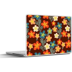 Laptop sticker - 12.3 inch - Retro - Patronen - Bloemen - Jaren 70 - 30x22cm - Laptopstickers - Laptop skin - Cover