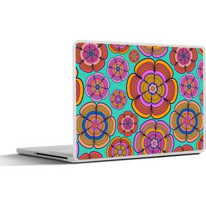 Laptop sticker - 17.3 inch - Design - Flower Power - Kleuren - 40x30cm - Laptopstickers - Laptop skin - Cover