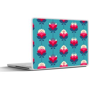 Laptop sticker - 17.3 inch - Patronen - Retro - Bloemen - Lelie - 40x30cm - Laptopstickers - Laptop skin - Cover