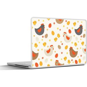 Laptop sticker - 11.6 inch - Kip - Eieren - Patroon - 30x21cm - Laptopstickers - Laptop skin - Cover