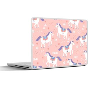 Laptop sticker - 11.6 inch - Paard - Hart - Patronen - 30x21cm - Laptopstickers - Laptop skin - Cover