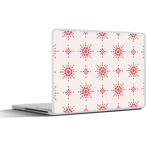 Laptop sticker - 13.3 inch - Sterren - Rood - Winter - Kerst - Patronen - 31x22,5cm - Laptopstickers - Laptop skin - Cover - Kerst - Cadeau - Kerstcadeau voor mannen en voor vrouwen