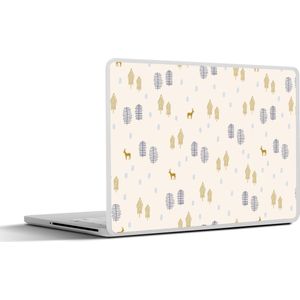 Laptop sticker - 14 inch - Bos - Abstract - Winter - Patronen - 32x5x23x5cm - Laptopstickers - Laptop skin - Cover - Kerst - Cadeau - Kerstcadeau voor mannen en voor vrouwen