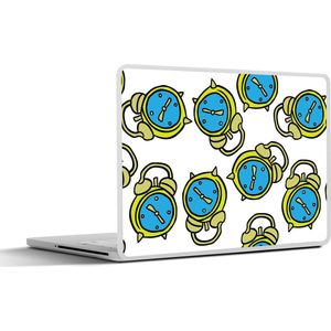 Laptop sticker - 12.3 inch - Wekker - Patroon - Cartoon - Slapen - 30x22cm - Laptopstickers - Laptop skin - Cover