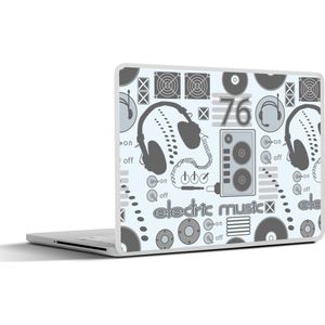 Laptop sticker - 12.3 inch - DJ - Koptelefoon - Vintage - Tekening - Design - 30x22cm - Laptopstickers - Laptop skin - Cover